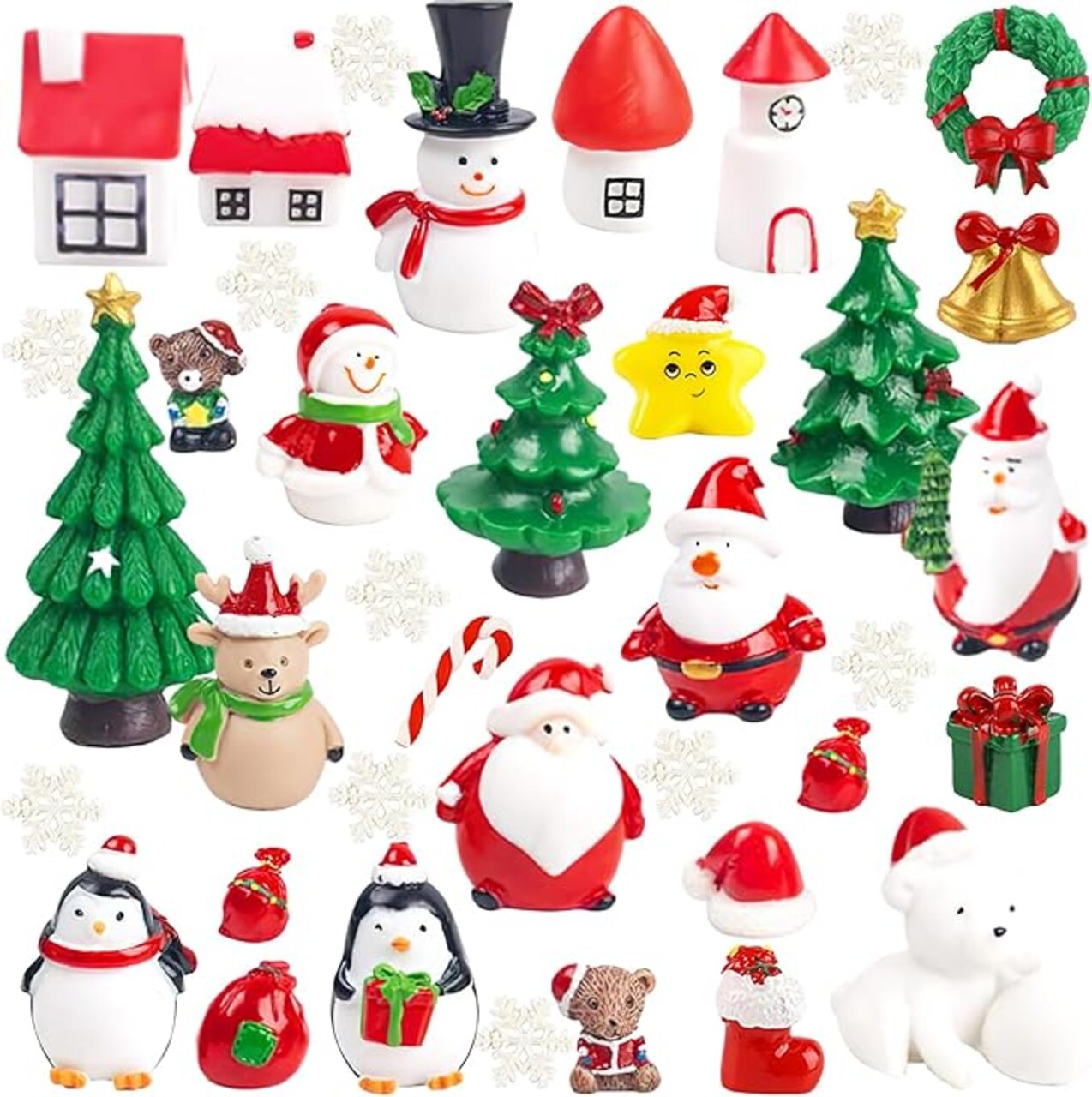 Accessories, Christmas Miniature Ornaments, DIY Snow Globe Figurines, Christmas Decorations for Christmas Party